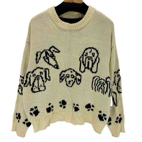 CAMPHOR WOOD  low gauge reversible dog sweater メンズ